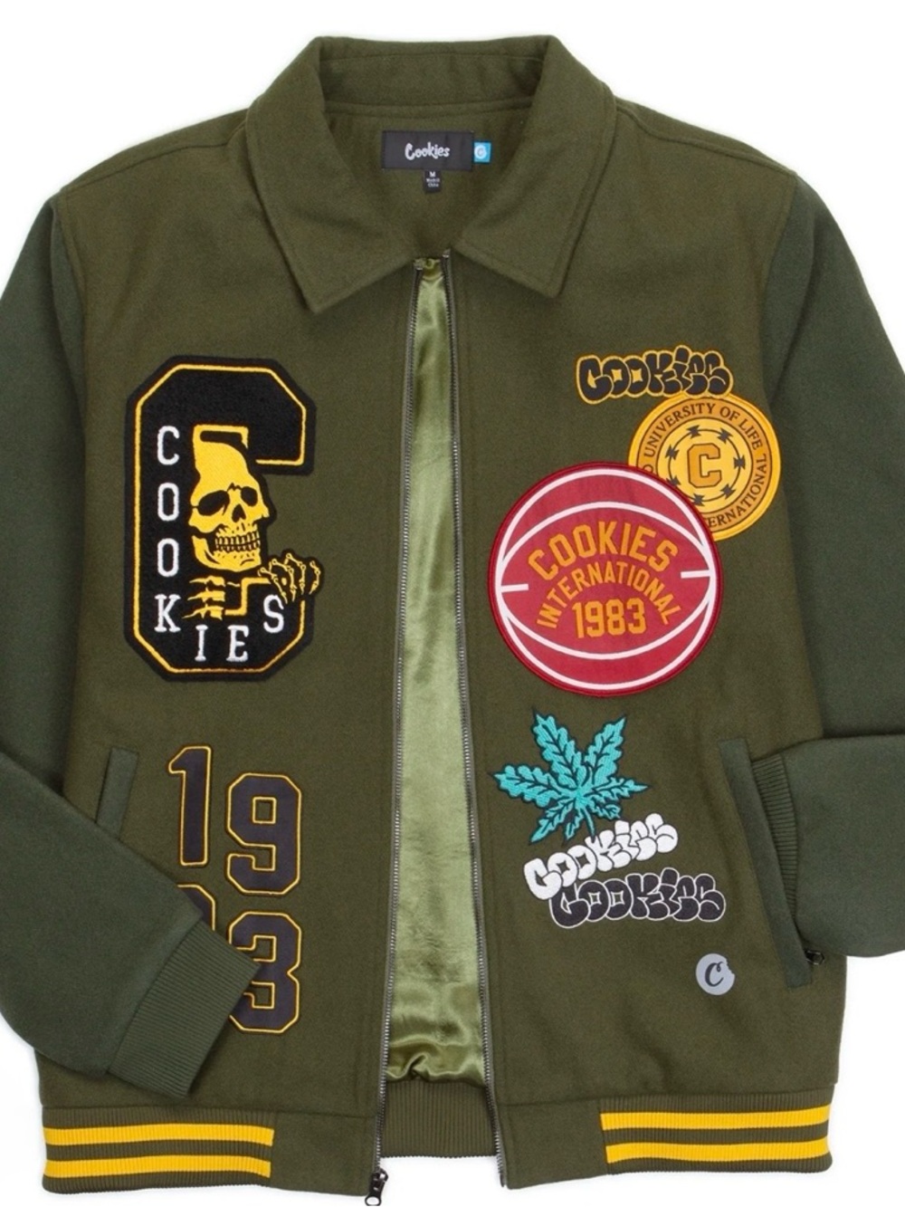 Cookies Olive Green Varsity Bomber Jacket